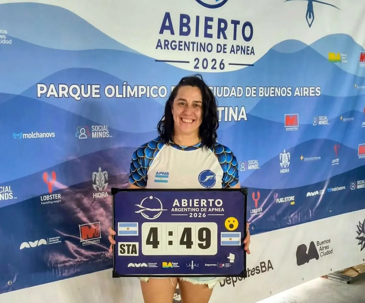 Debut de oro para Carina Valentini en el Abierto Argentino de Apnea